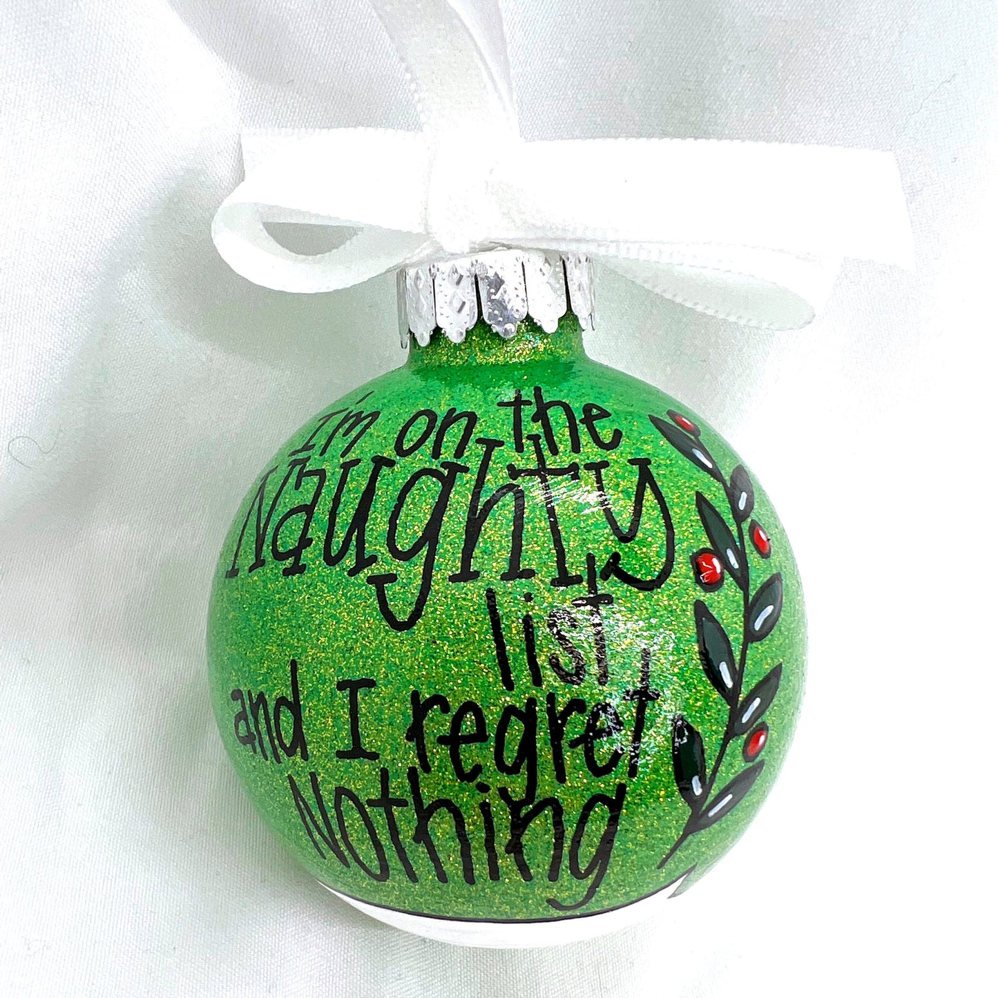 Naughty List Ornament - Christmas Ornament, Holiday Gift, Ornament Exchange, Stocking Stuffer, Personalized Ornament, Teenager Ornament - Rhythms of Grace Creative