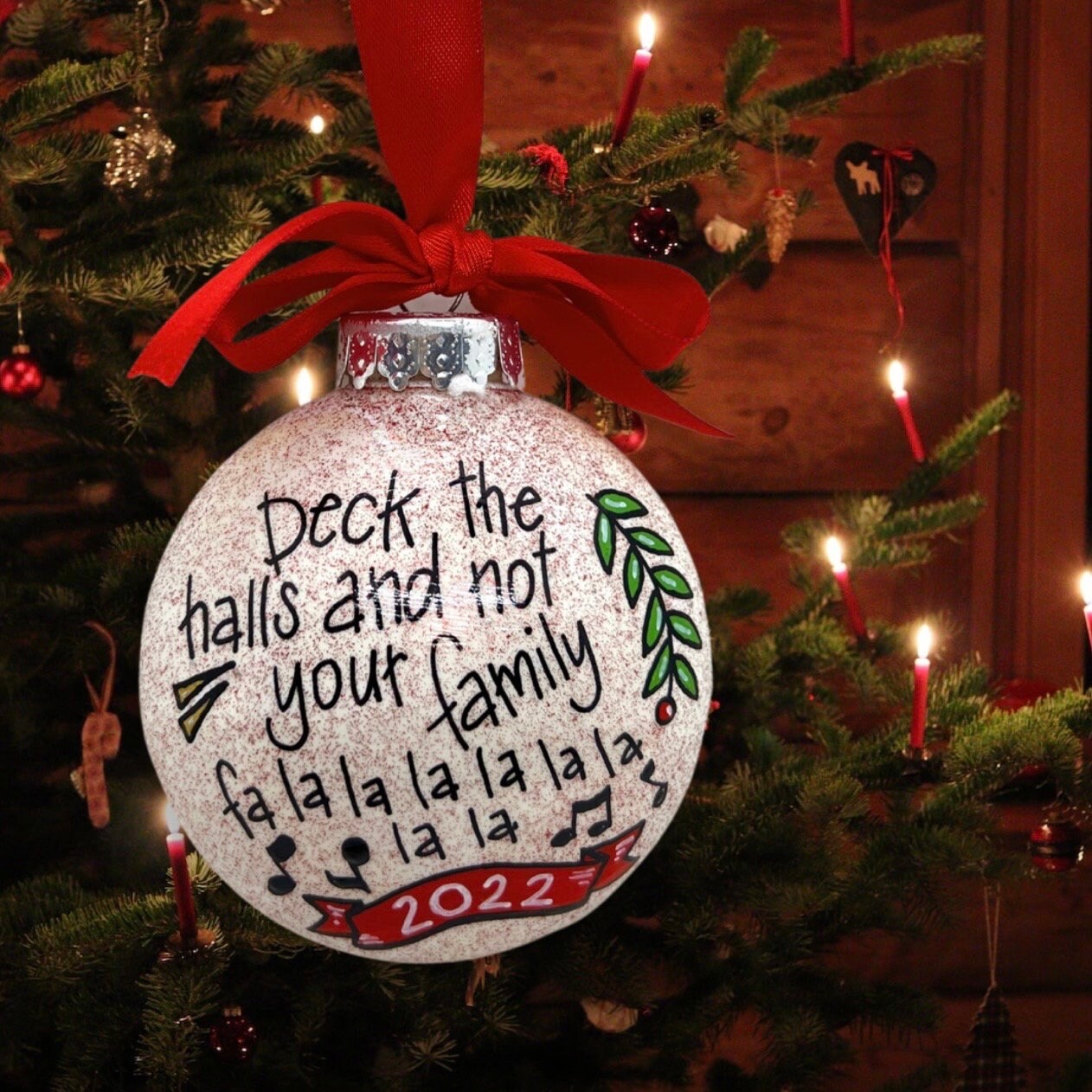 Christmas Ornament: Deck the Halls and Not Your Family – Fa La La La La - Rhythms of Grace Creative