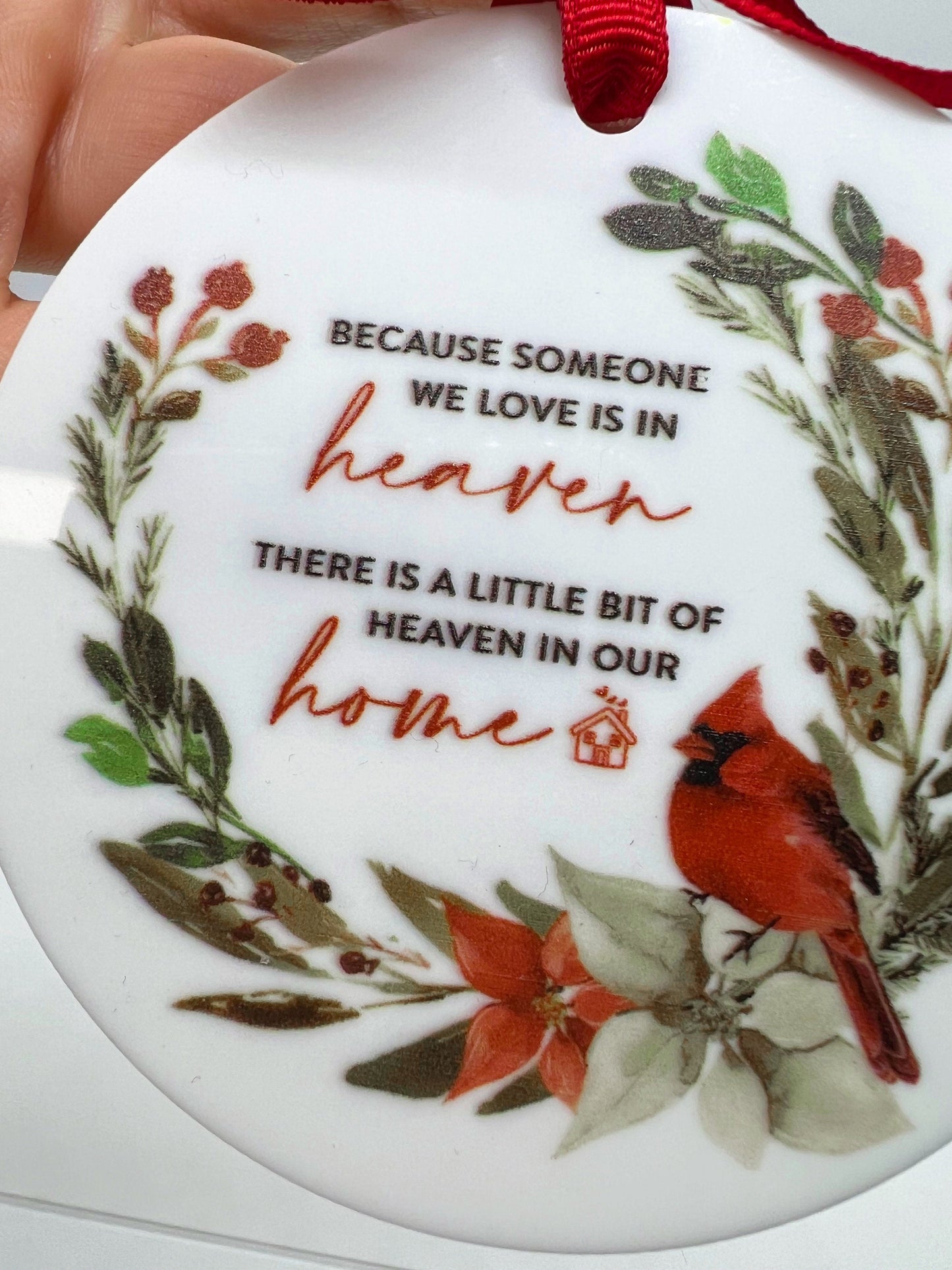 Cardinal Ornament - Angel Ornament, Christmas Ornament, Holiday Ornament, Rest in Peace, In Memory, Memorial Ornament, Heaven Ornament - Rhythms of Grace Creative