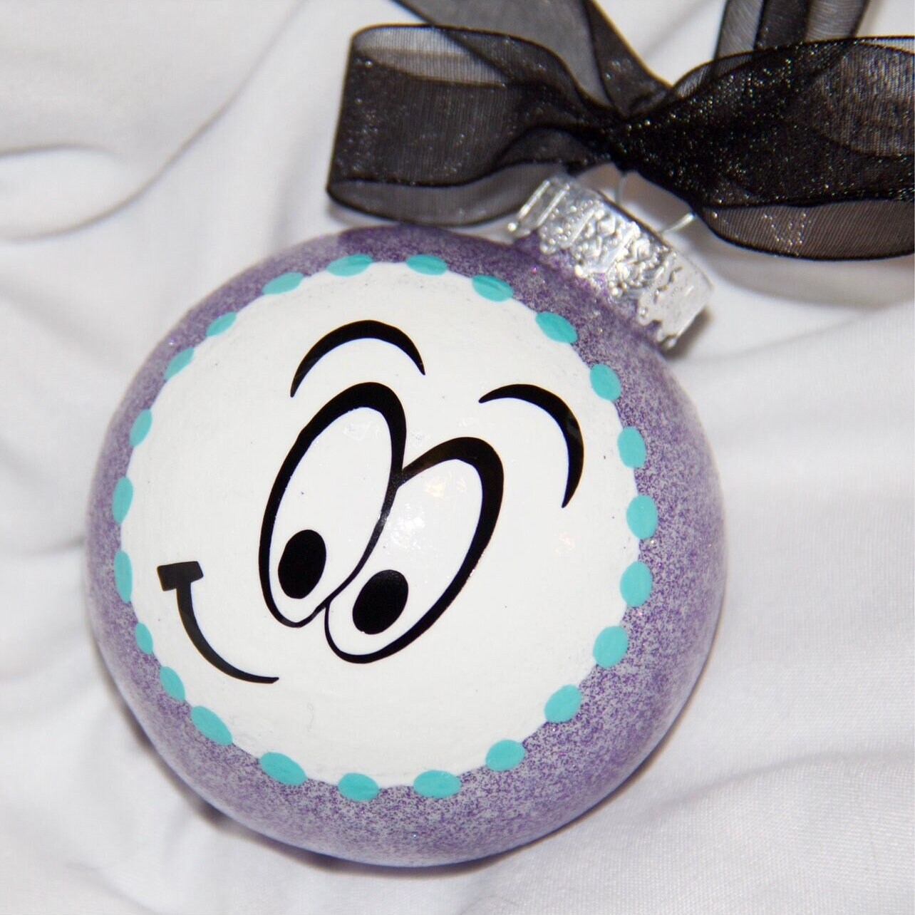Smiley Face Ornament - Emoji Ornament, Christmas Ornament, Holiday Ornament, Naughty or Nice, Ornament Exchange, Cartoon Character - Rhythms of Grace Creative