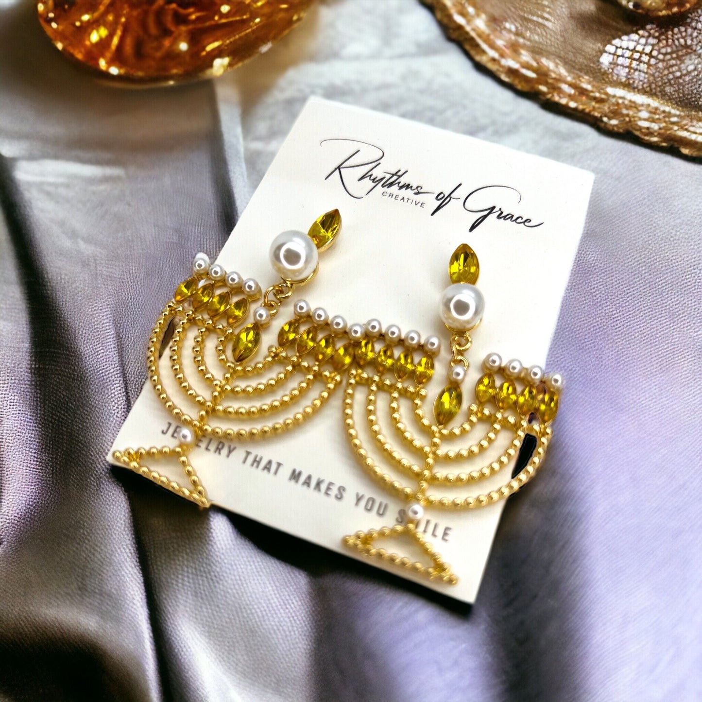 Shine Bright with Sparkling Menorah Earrings – Perfect for Hanukkah Celebrations! - Rhythms of Grace Creative