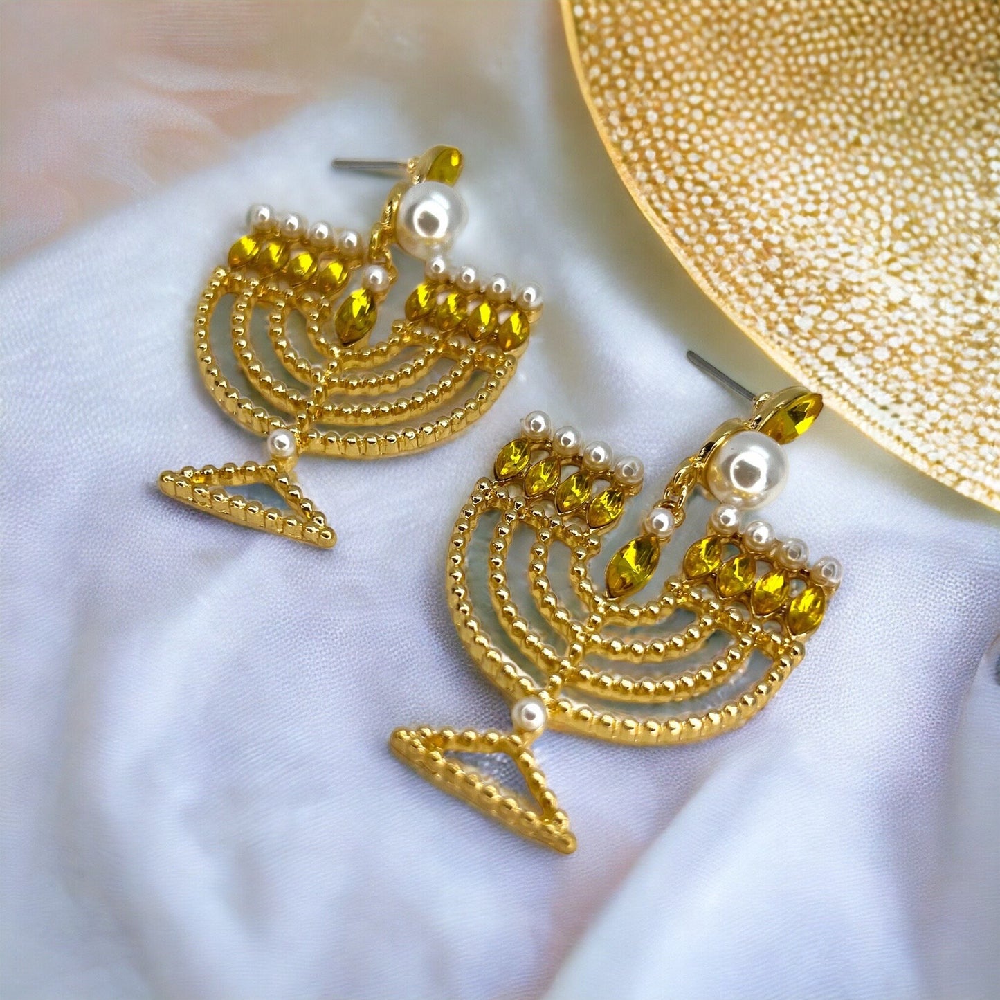 Shine Bright with Sparkling Menorah Earrings – Perfect for Hanukkah Celebrations! - Rhythms of Grace Creative