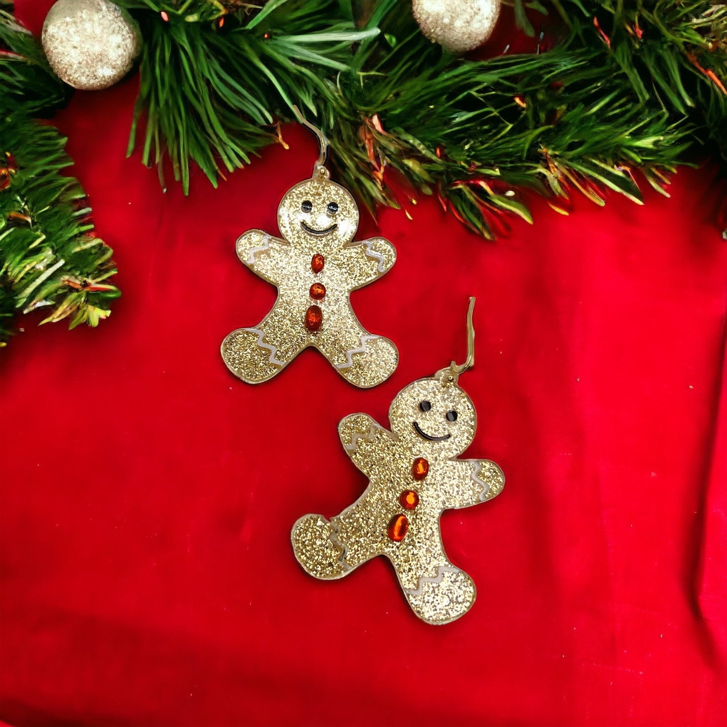 Gingerbread Man Earrings, Gingerbread Earrings, Christmas Earrings, Christmas Jewelry, Christmas Jewelry, Handmade Earrings, Cookie Earrings - Rhythms of Grace Creative