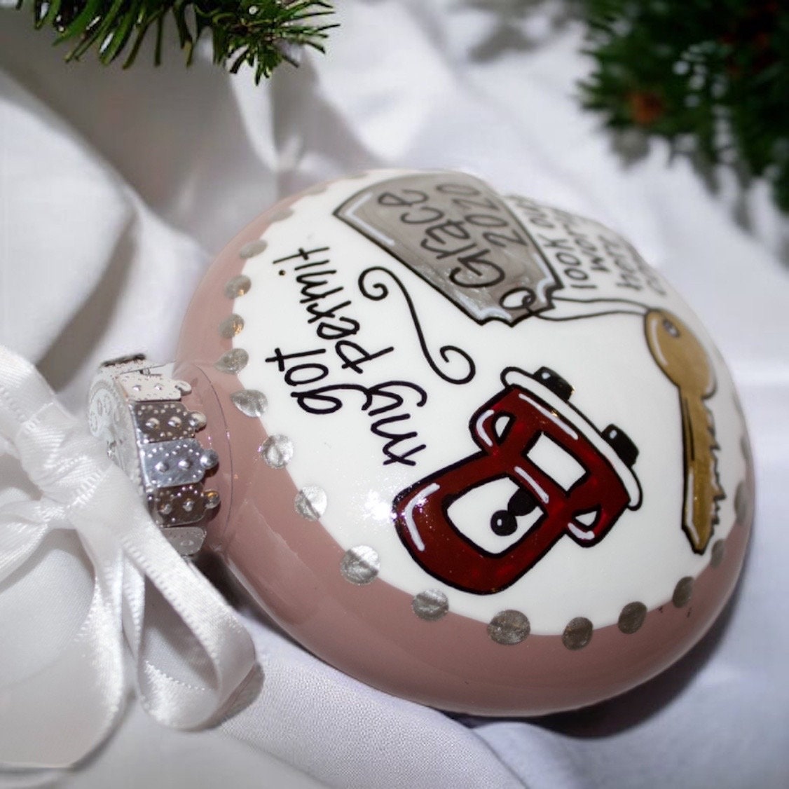 License to Sleigh – Personalized Driving Permit Christmas Ornament - Rhythms of Grace Creative