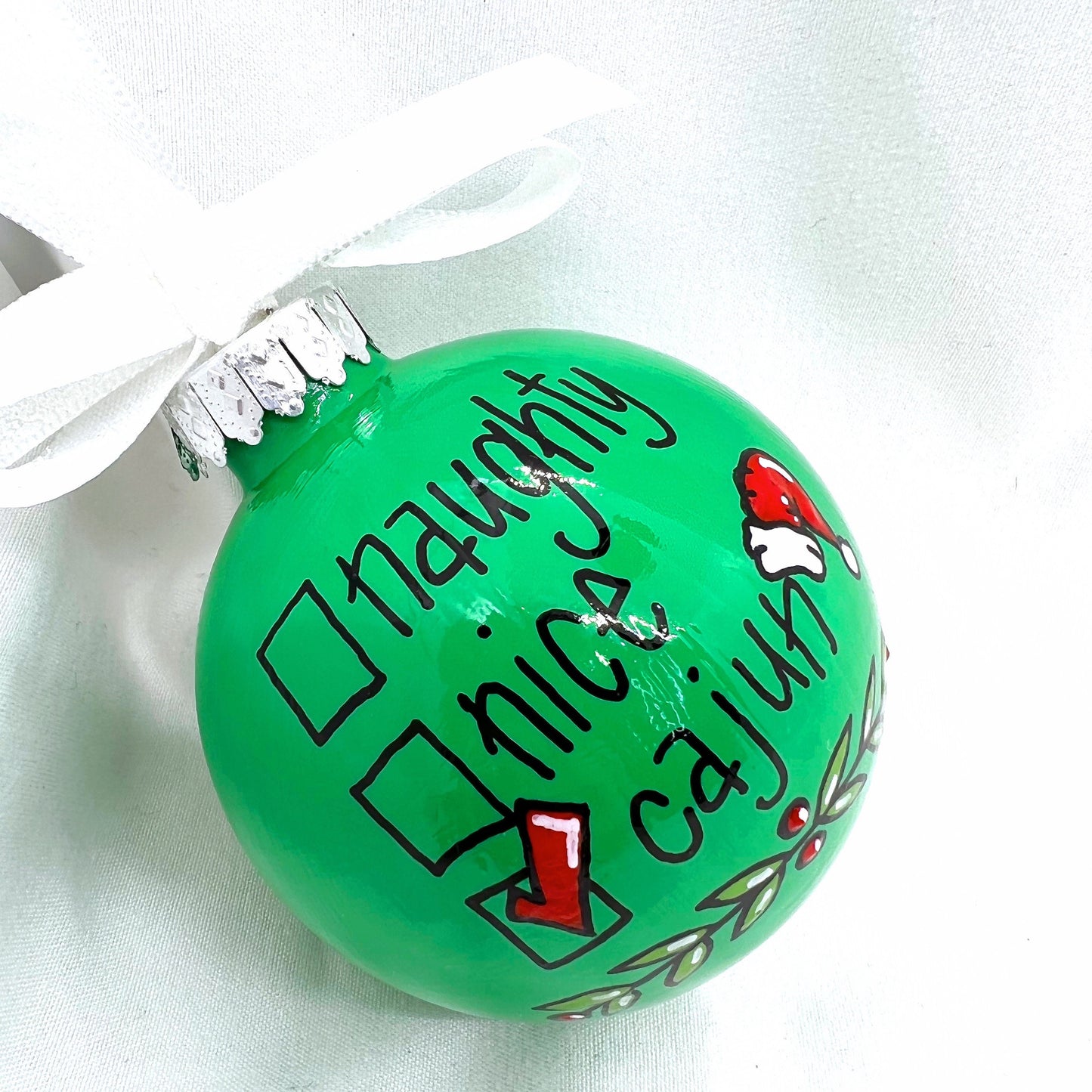 Cajun Ornament - Louisiana Ornament, Christmas Ornament, Holiday Ornament, Cajun Gift, Naughty or Nice, Ornament Exchange - Rhythms of Grace Creative