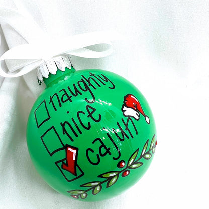 Cajun Ornament - Louisiana Ornament, Christmas Ornament, Holiday Ornament, Cajun Gift, Naughty or Nice, Ornament Exchange