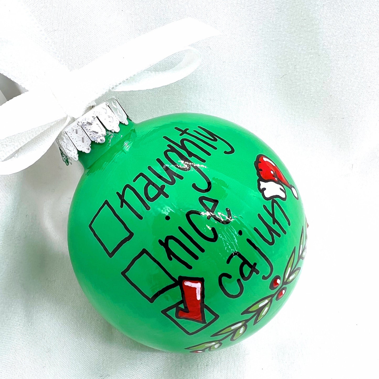 Cajun Ornament - Louisiana Ornament, Christmas Ornament, Holiday Ornament, Cajun Gift, Naughty or Nice, Ornament Exchange - Rhythms of Grace Creative