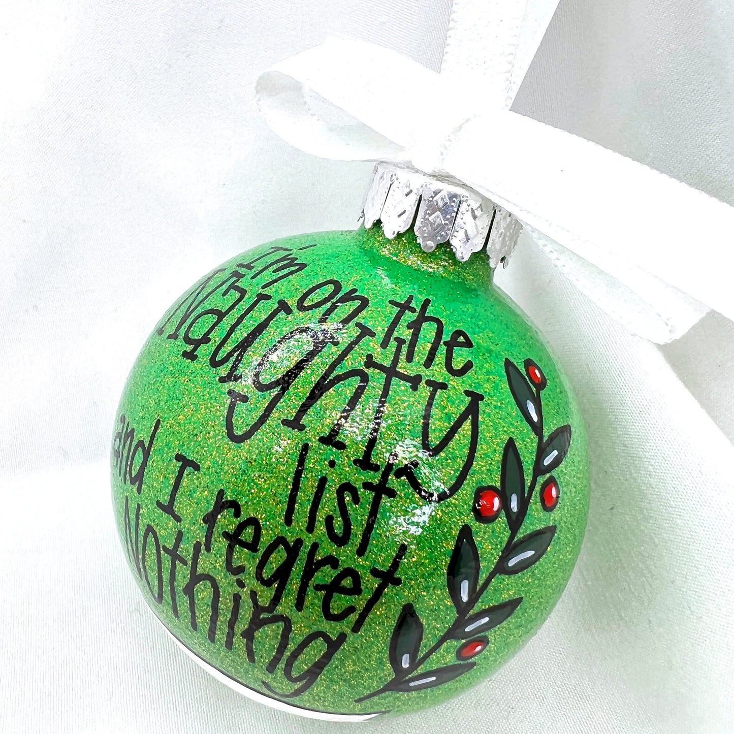 Naughty List Ornament - Christmas Ornament, Holiday Gift, Ornament Exchange, Stocking Stuffer, Personalized Ornament, Teenager Ornament - Rhythms of Grace Creative