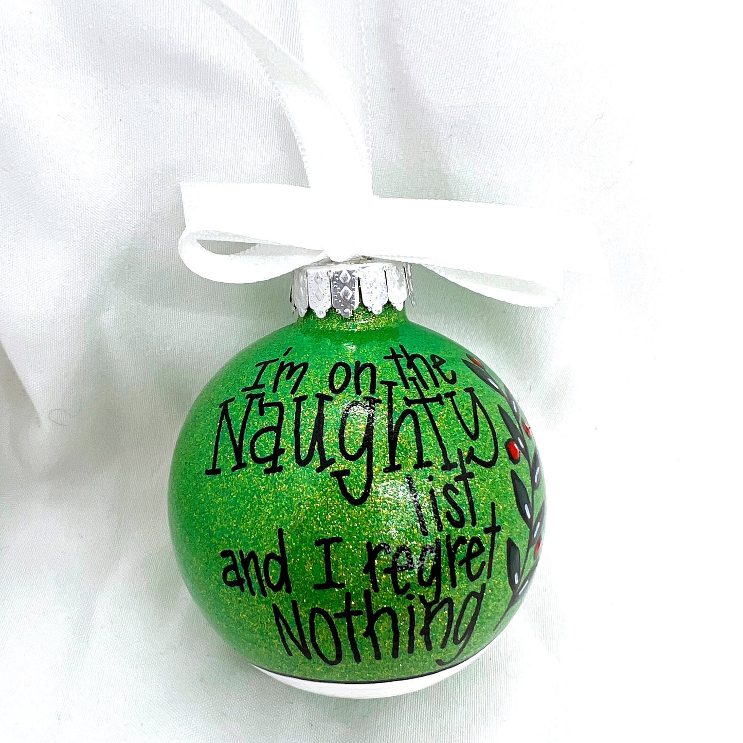 Naughty List Ornament - Christmas Ornament, Holiday Gift, Ornament Exchange, Stocking Stuffer, Personalized Ornament, Teenager Ornament - Rhythms of Grace Creative