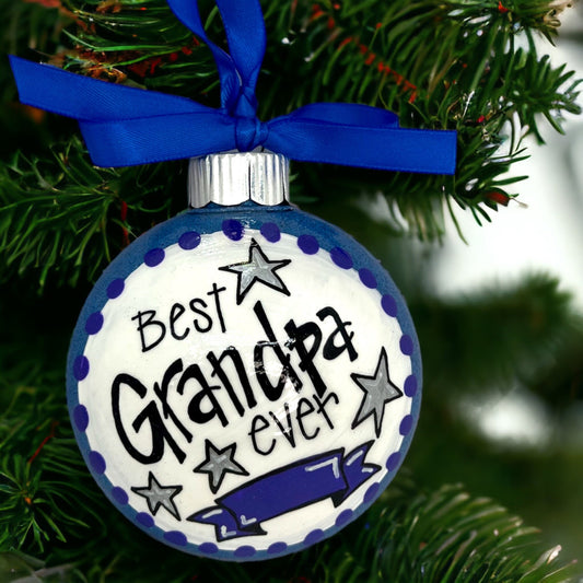 Best Grandpa Ever Ornament - Grandparent Ornament, Christmas Ornament, Holiday Ornament, Long Distance, Grandparent Gift, Grandfather Gift