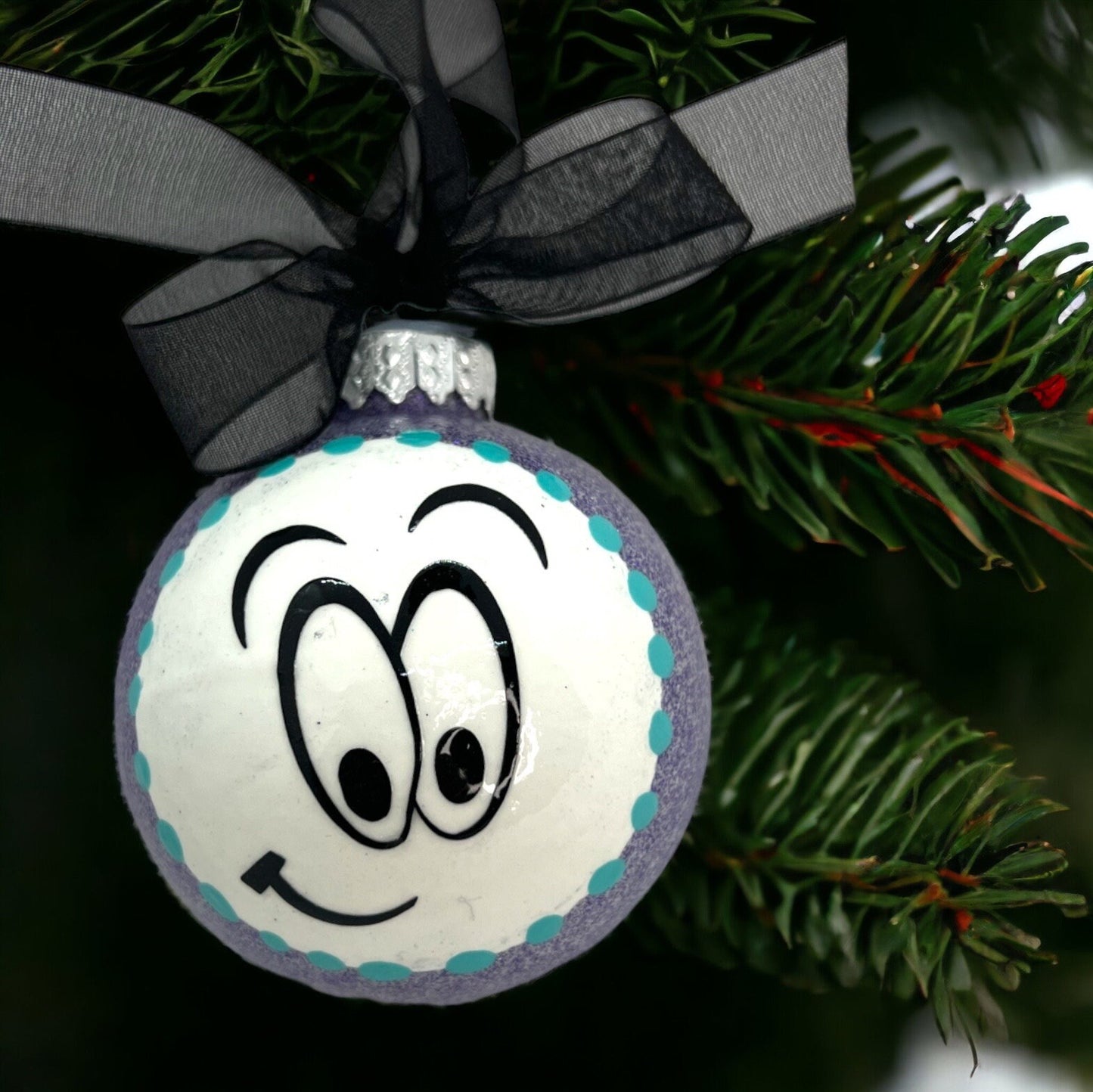 Smiley Face Ornament - Emoji Ornament, Christmas Ornament, Holiday Ornament, Naughty or Nice, Ornament Exchange, Cartoon Character - Rhythms of Grace Creative
