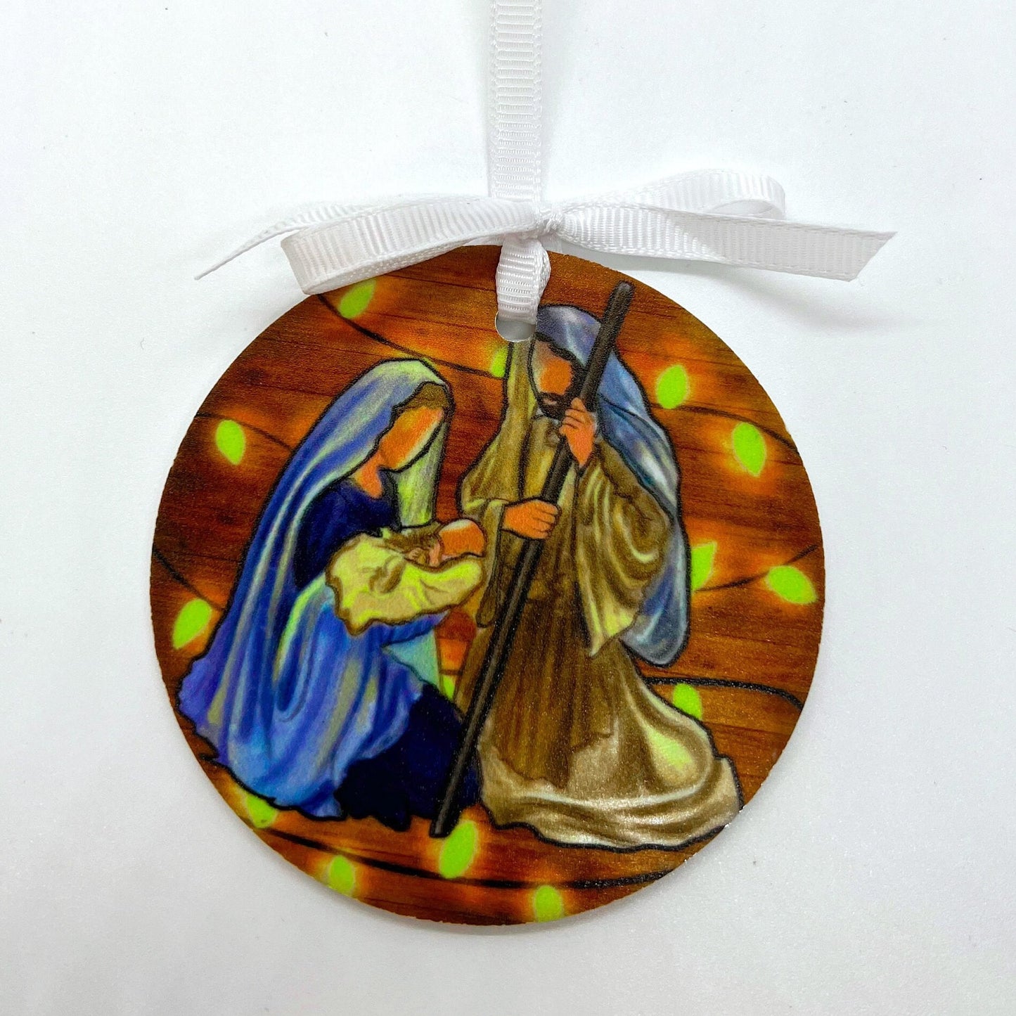 Nativity Ornament - Reason for the Season, Christmas Ornament, Holiday Ornament, Sublimation Ornament, Holy Night, Holy Family, Baby Jesus - Rhythms of Grace Creative
