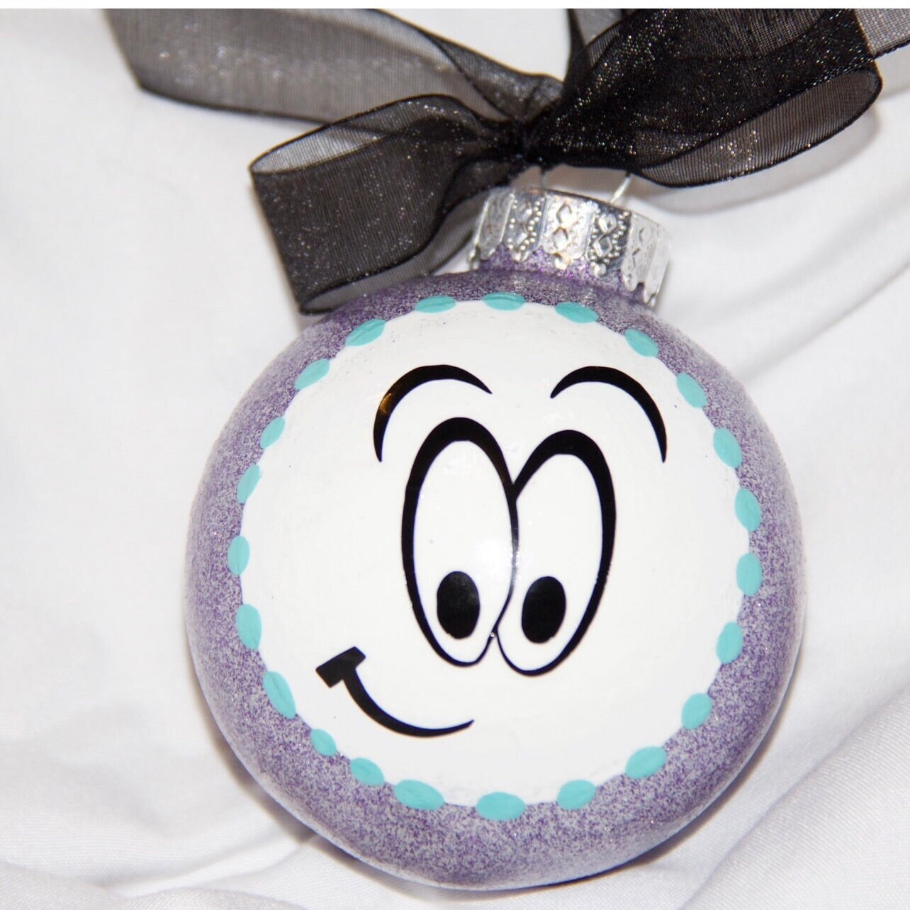 Smiley Face Ornament - Emoji Ornament, Christmas Ornament, Holiday Ornament, Naughty or Nice, Ornament Exchange, Cartoon Character - Rhythms of Grace Creative