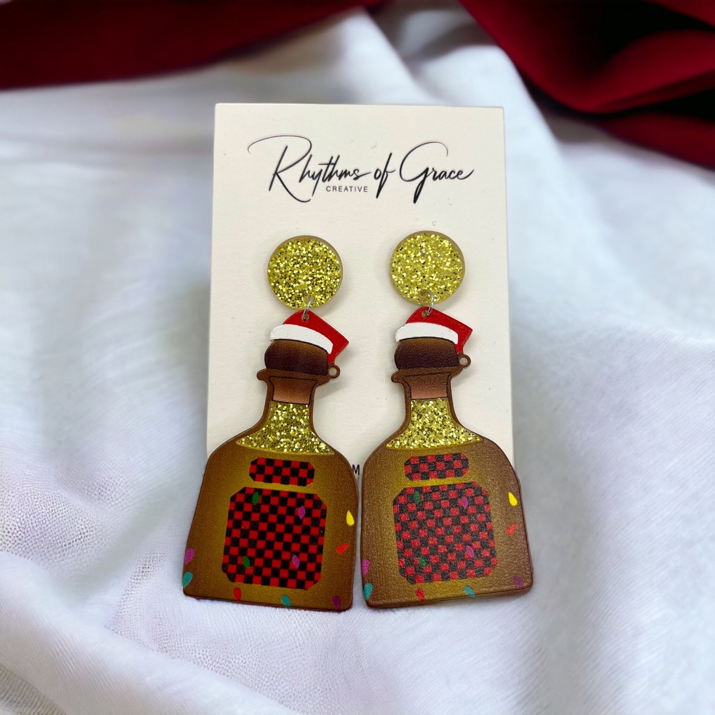 Sip into the Holiday Spirit with Christmas Tequila Earrings! 🎄 - Rhythms of Grace Creative
