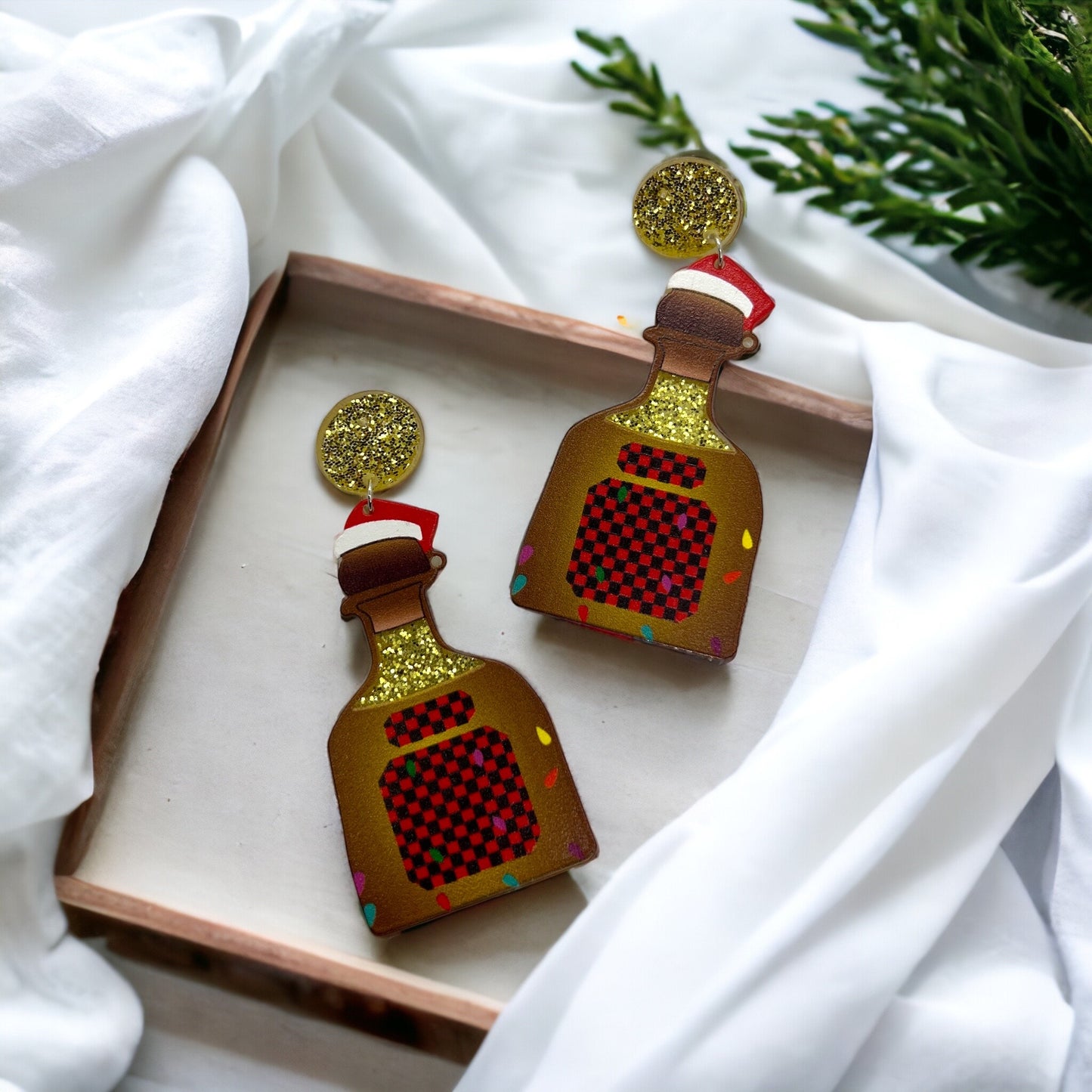 Sip into the Holiday Spirit with Christmas Tequila Earrings! 🎄 - Rhythms of Grace Creative