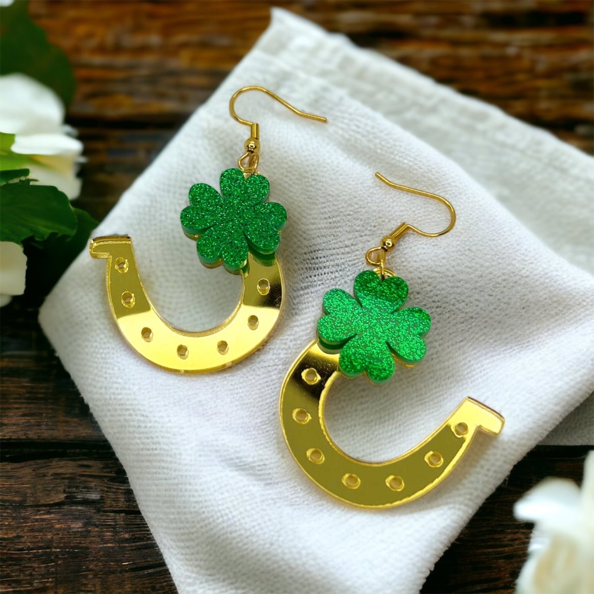 Golden Horseshoe Earrings - Your Lucky Charm! 🍀 - Rhythms of Grace Creative