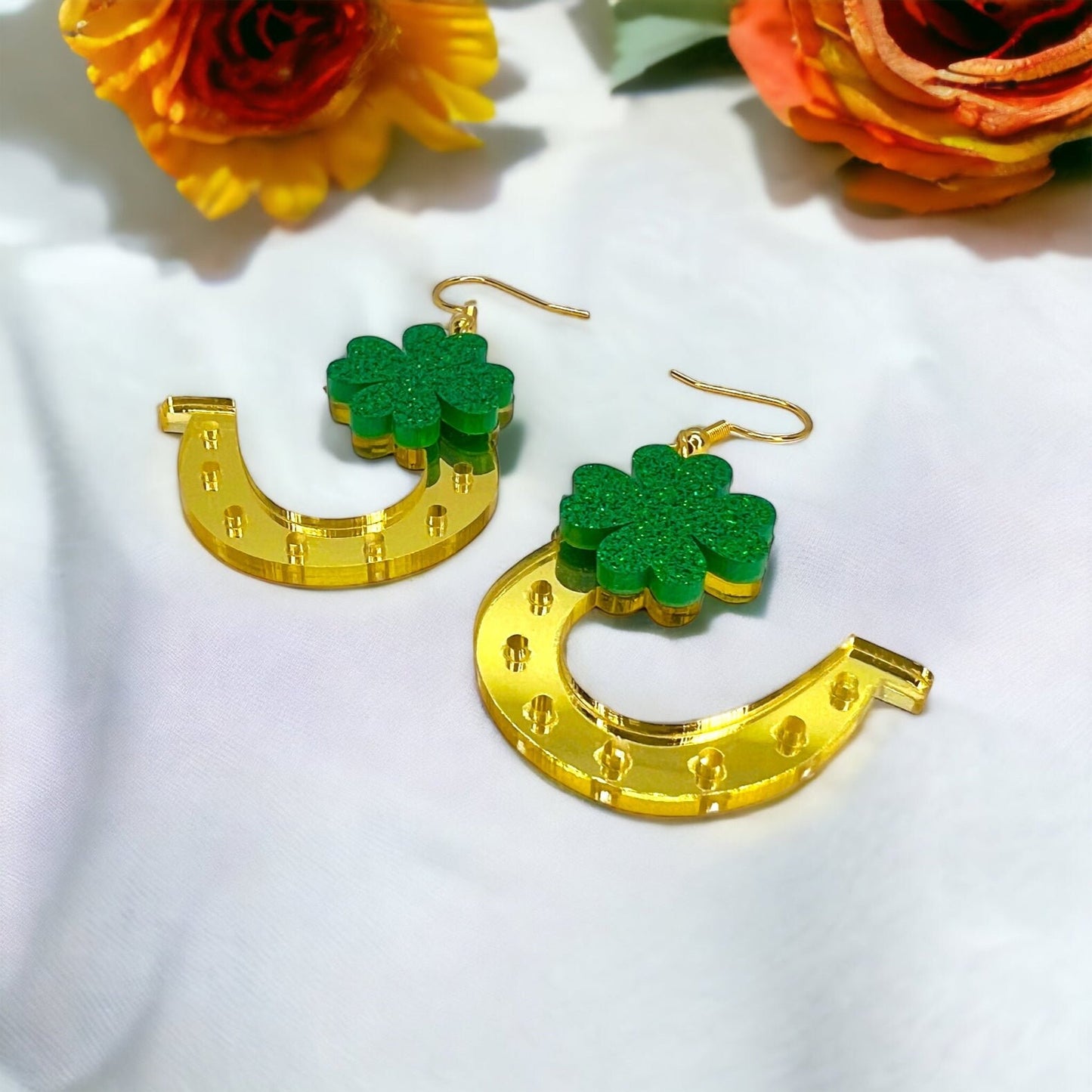 Golden Horseshoe Earrings - Your Lucky Charm! 🍀 - Rhythms of Grace Creative