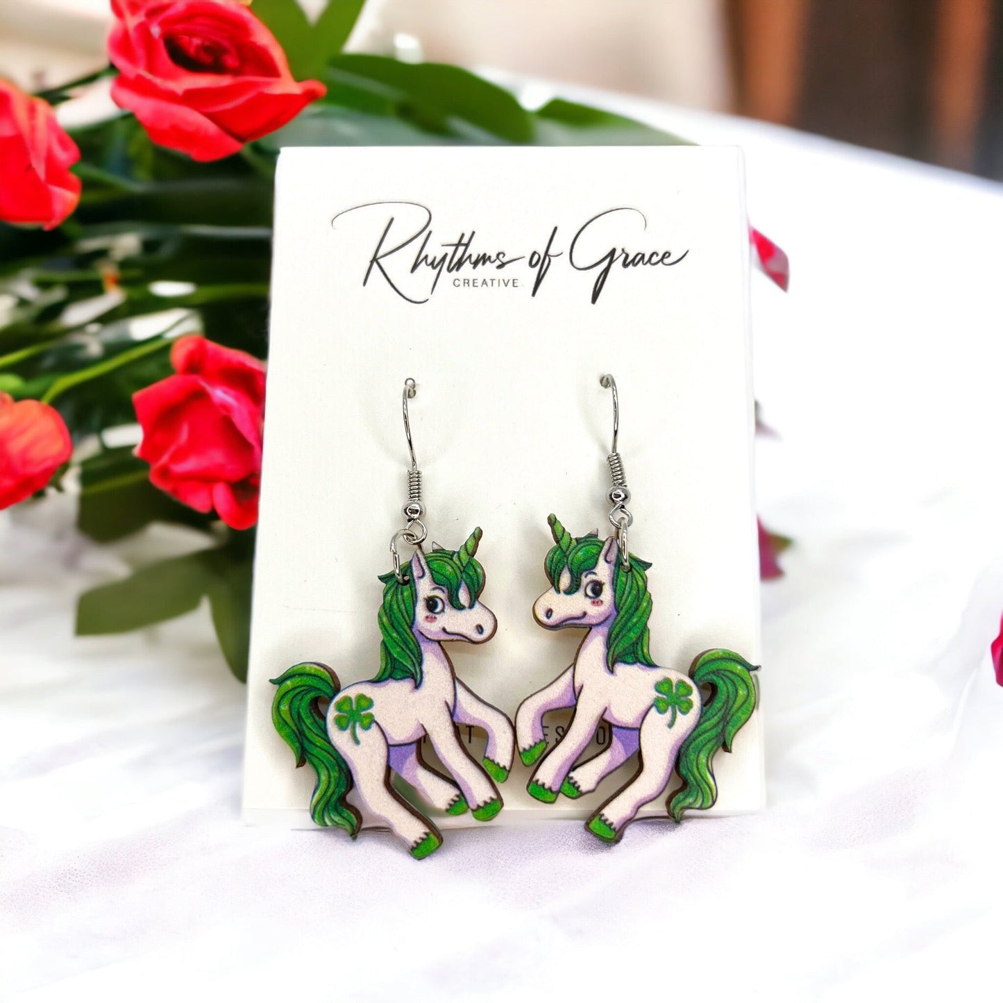 Bring on the Luck: Adorable St. Patrick's Day Unicorn Earrings! - Rhythms of Grace Creative