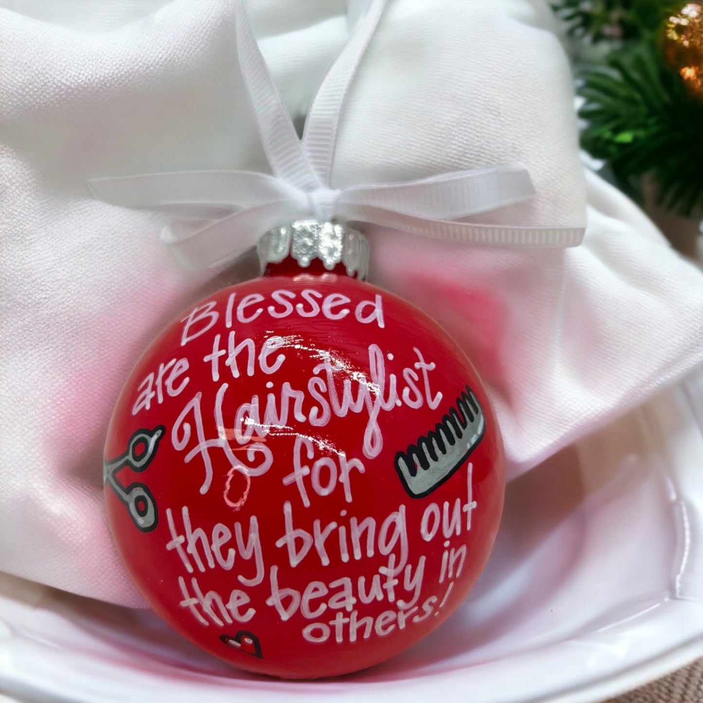 Hairstylist Ornament - Hairsylist Gift, Stylist Ornament, Christmas Ornament, Holiday Ornament, Beautician Ornament, Barber Gift, Hair Salon - Rhythms of Grace Creative