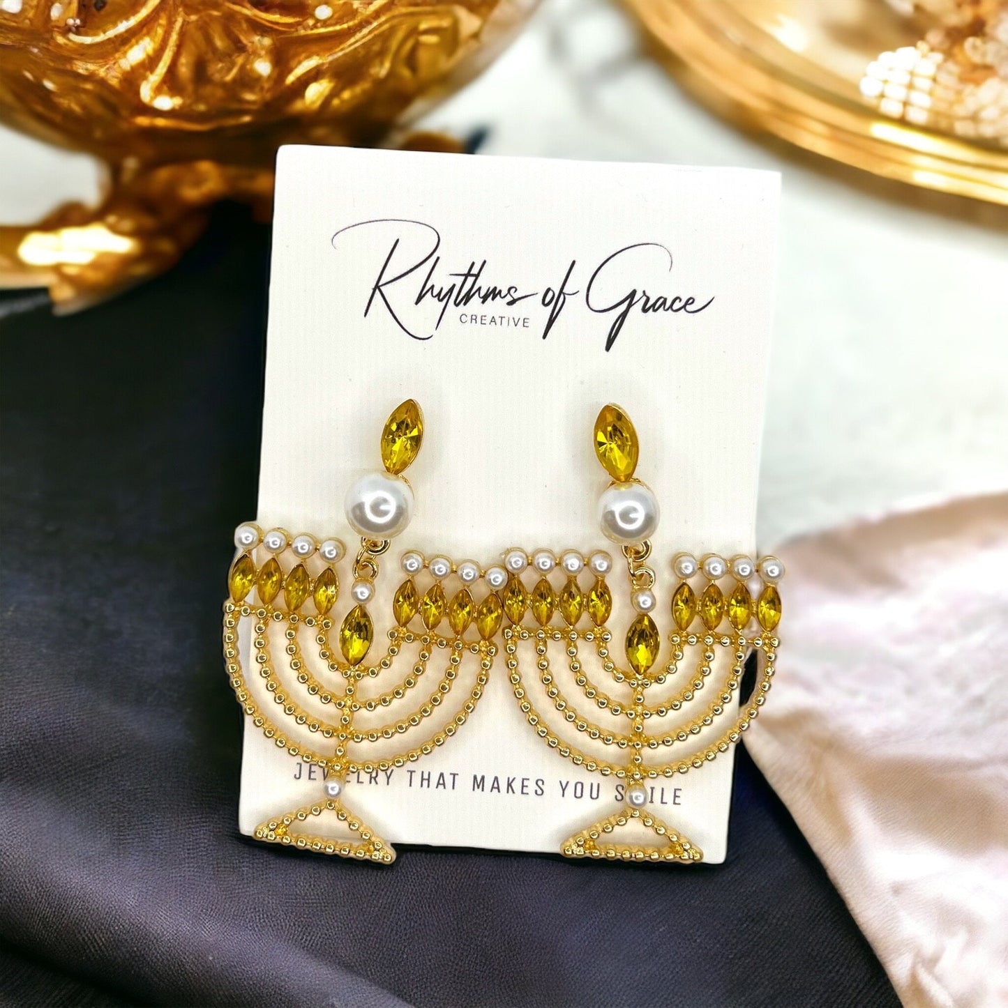 Shine Bright with Sparkling Menorah Earrings – Perfect for Hanukkah Celebrations! - Rhythms of Grace Creative