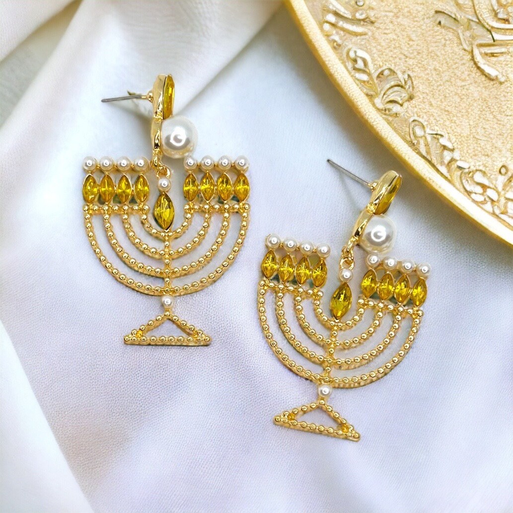 Shine Bright with Sparkling Menorah Earrings – Perfect for Hanukkah Celebrations! - Rhythms of Grace Creative