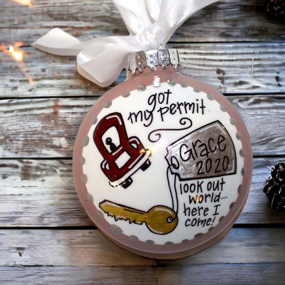 License to Sleigh – Personalized Driving Permit Christmas Ornament - Rhythms of Grace Creative