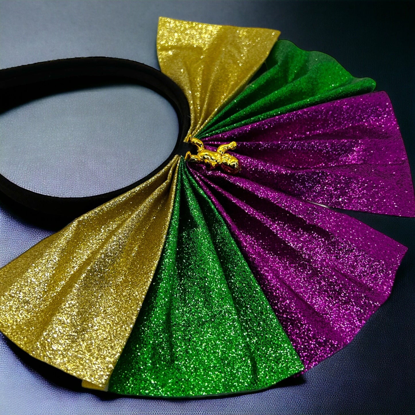 One-of-a-Kind Mardi Gras Magic: Dazzling Headband with King Cake Charm! - Rhythms of Grace Creative