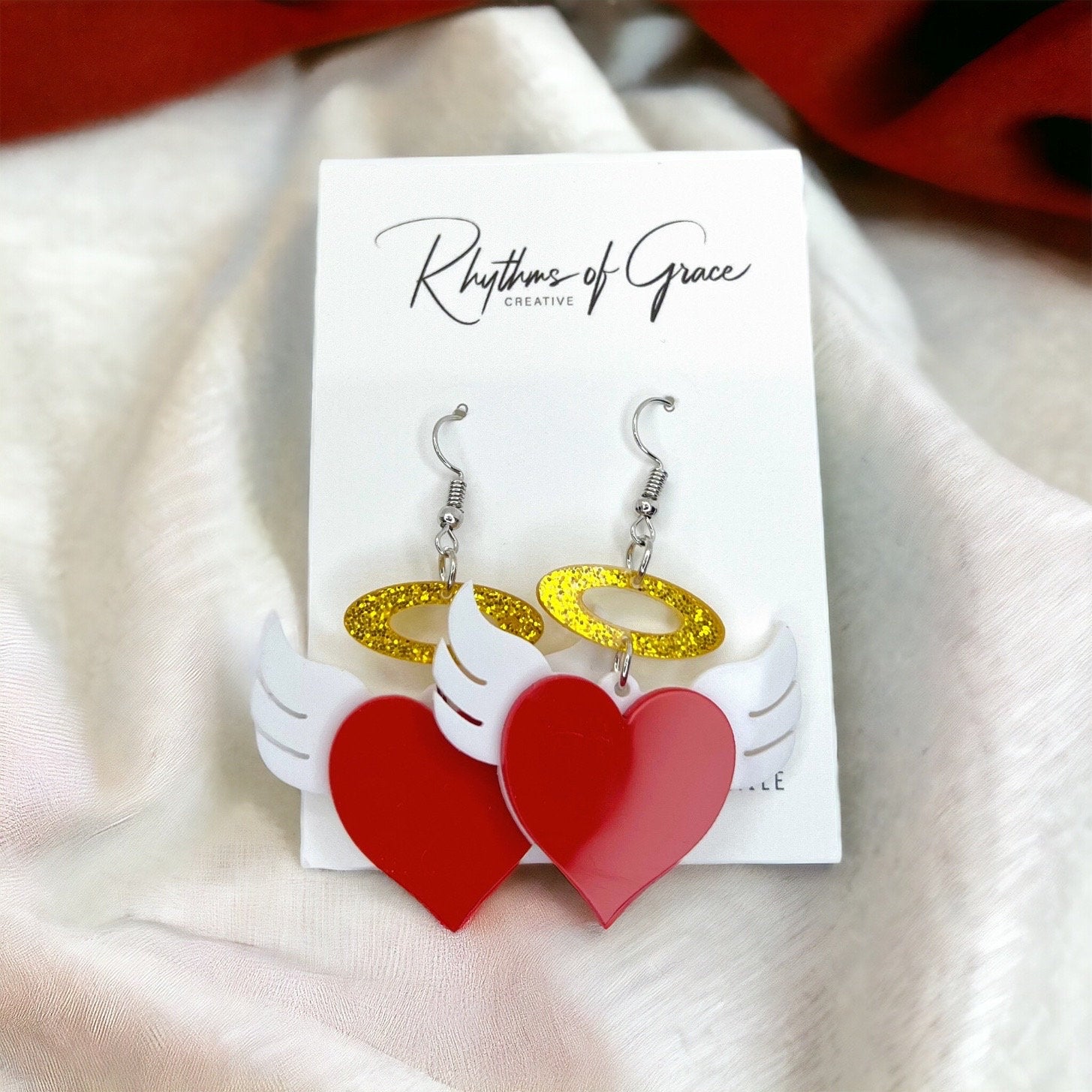 Heart of an Angel – Valentine’s Day Earrings with Wings & Halos - Rhythms of Grace Creative
