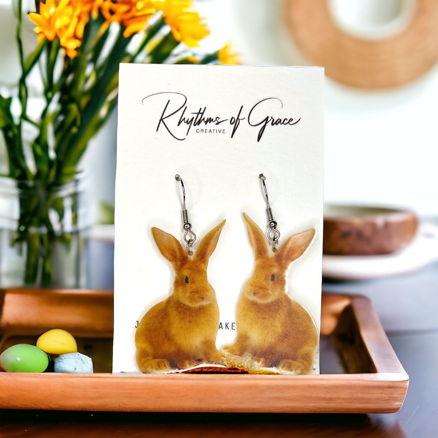 Hoppy Days Ahead: Adorable Bunny Dangle Earrings for Easter & Beyond! - Rhythms of Grace Creative
