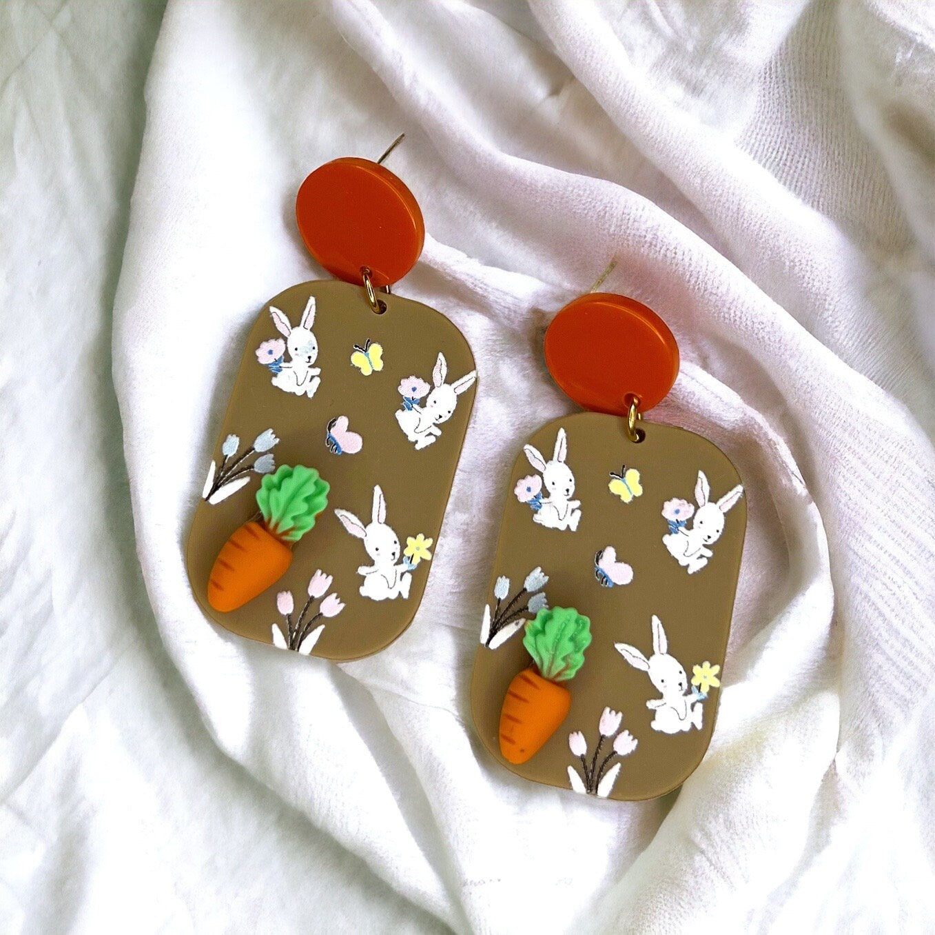 Easter Joy in Every Drop: Adorable Bunny & Carrot Earrings! - Rhythms of Grace Creative