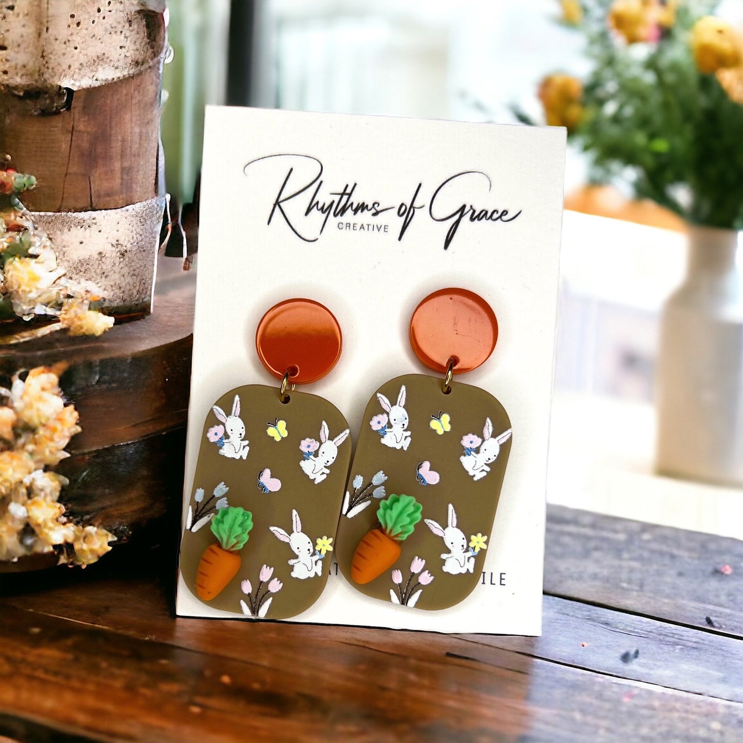 Easter Joy in Every Drop: Adorable Bunny & Carrot Earrings! - Rhythms of Grace Creative