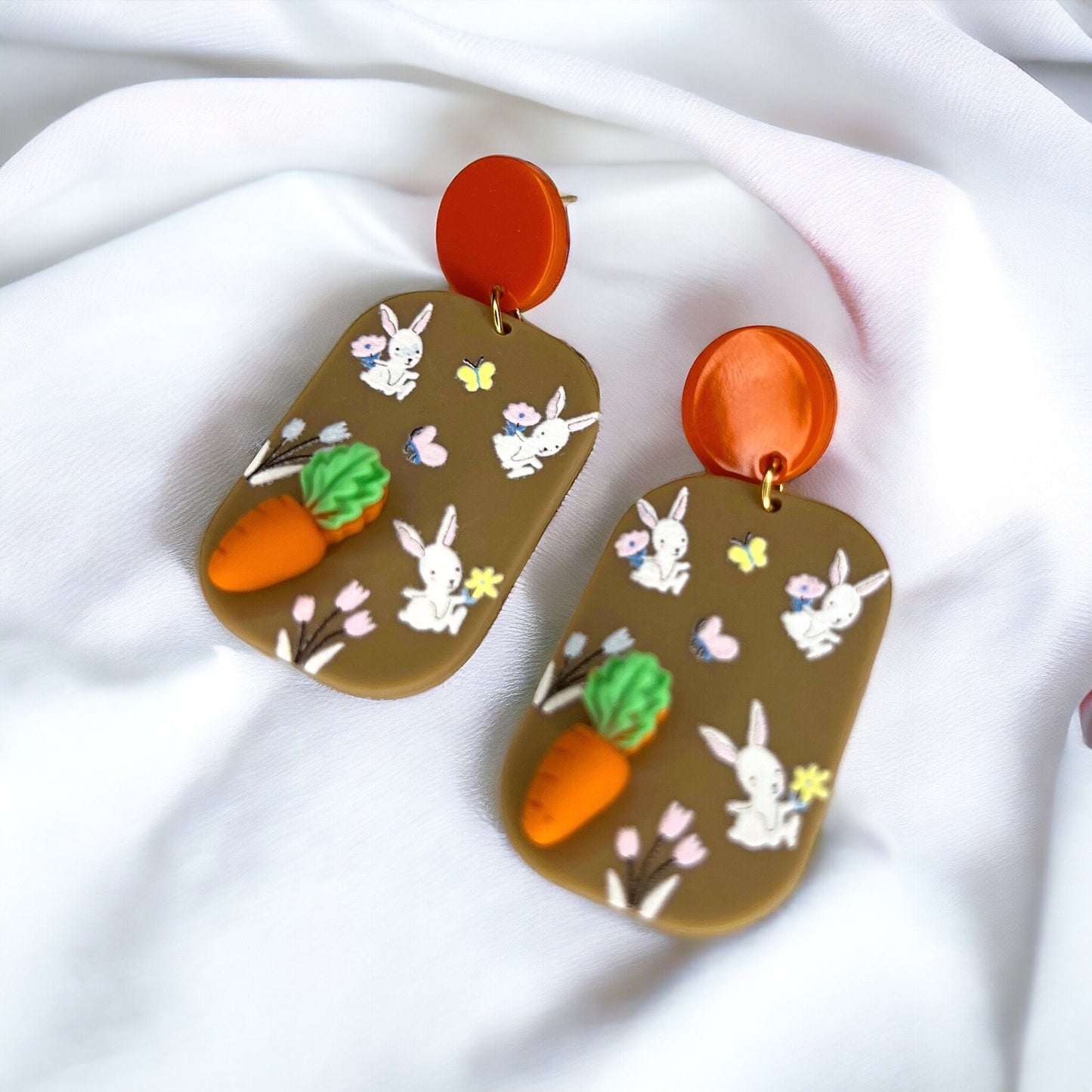 Easter Joy in Every Drop: Adorable Bunny & Carrot Earrings! - Rhythms of Grace Creative