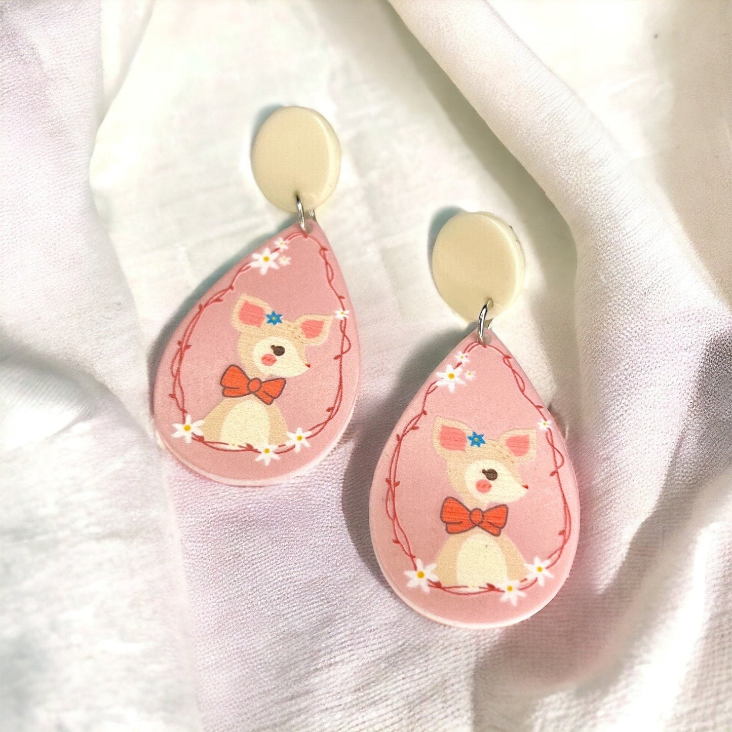 Pink Deer Dangle Earrings – Springtime Magic Awaits! - Rhythms of Grace Creative