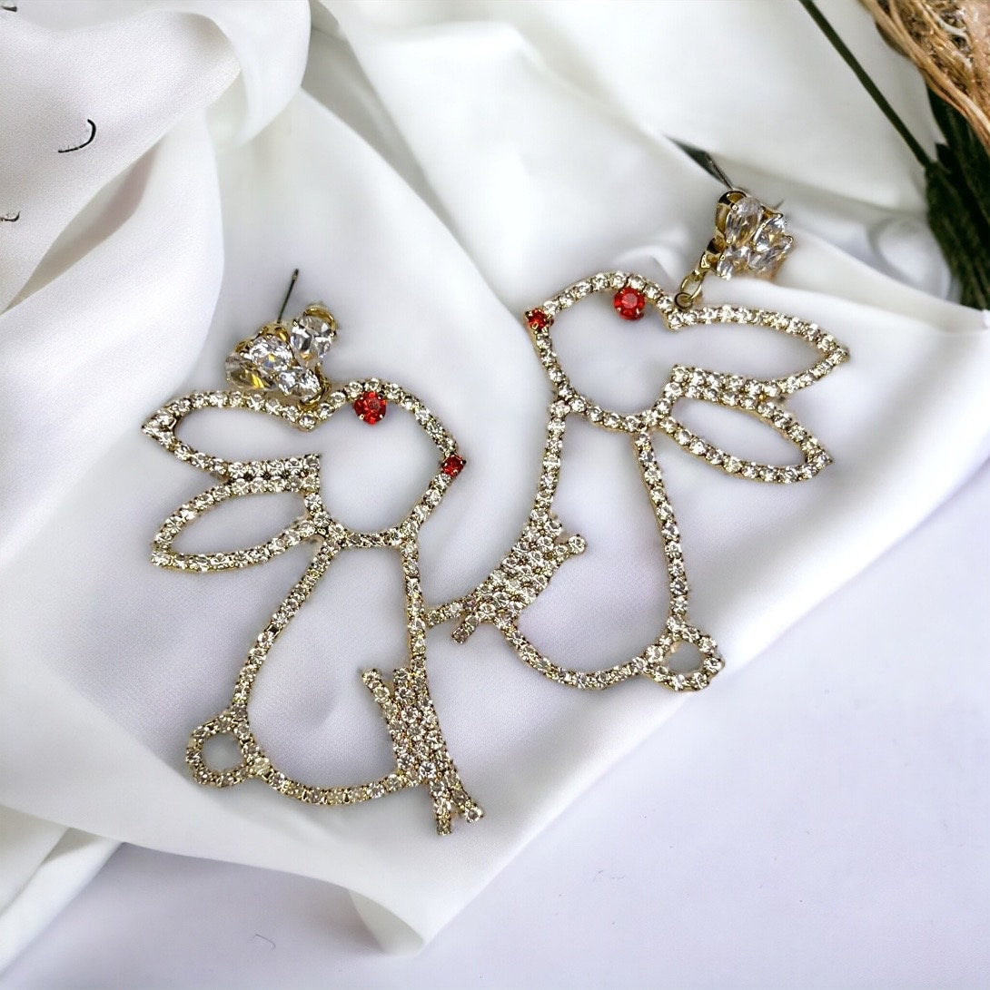 Hoppy Easter Sparkle: Dazzling Rhinestone Bunny Dangle Earrings! - Rhythms of Grace Creative
