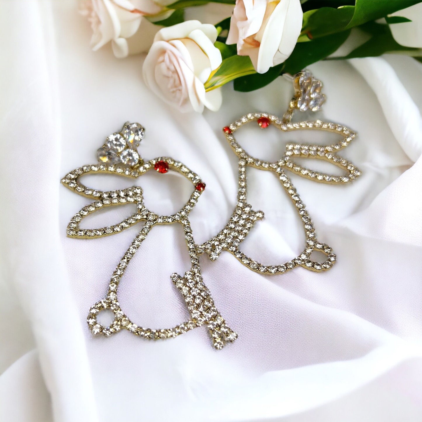 Hoppy Easter Sparkle: Dazzling Rhinestone Bunny Dangle Earrings! - Rhythms of Grace Creative