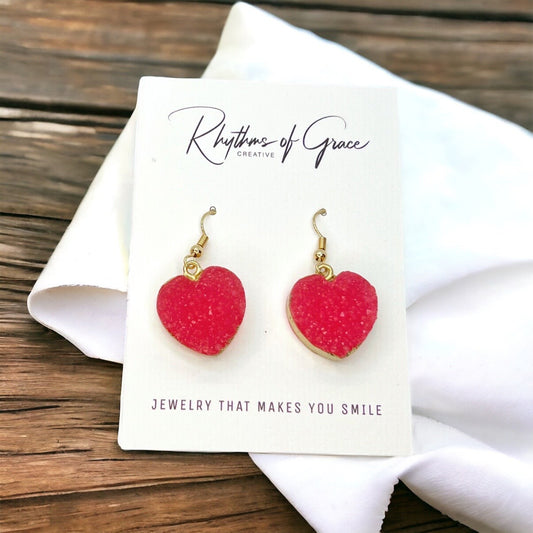 Sparkle in Love with Our Crystal Pink Heart Earrings! 💖 - Rhythms of Grace Creative