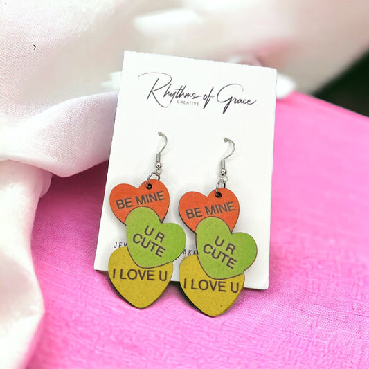 Sweet Talkin' Love: Adorable Conversation Heart Earrings! - Rhythms of Grace Creative