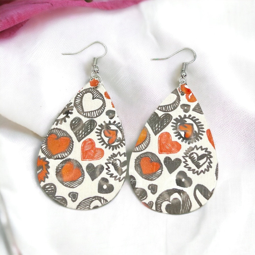 Heartfelt Doodles: Adorable Pink Teardrop Earrings for Valentine’s Day! - Rhythms of Grace Creative