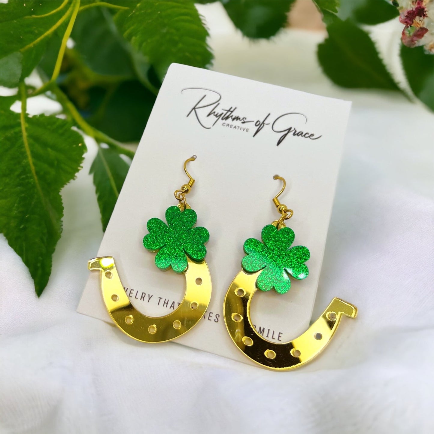 Golden Horseshoe Earrings - Your Lucky Charm! 🍀 - Rhythms of Grace Creative