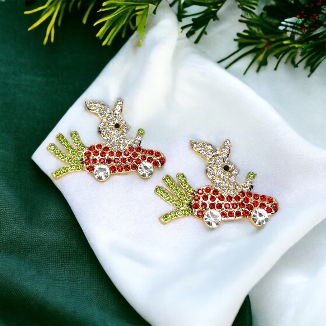 Bunny Bling: Adorable Rhinestone Rabbit Earrings for Spring! - Rhythms of Grace Creative