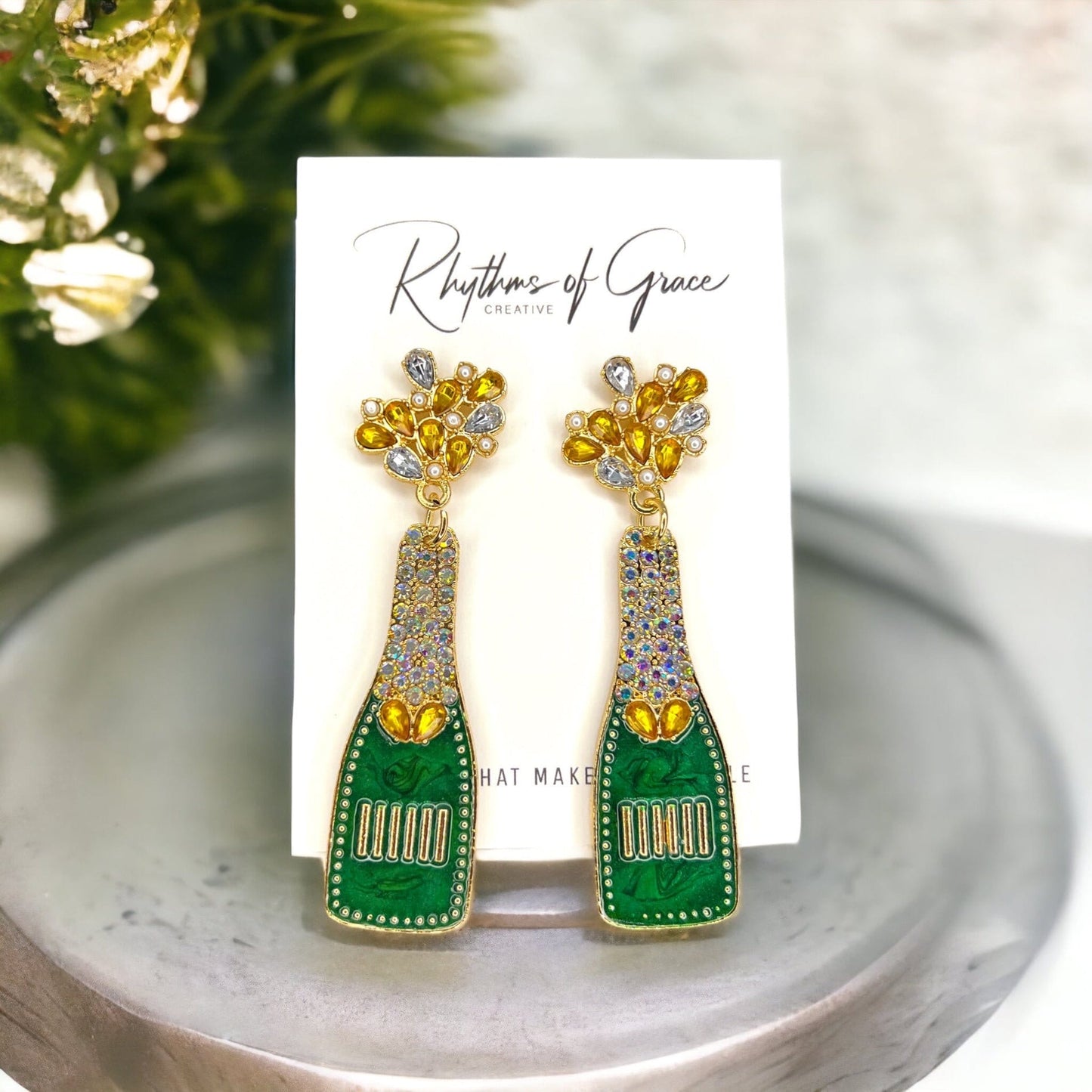 Celebrate in Style with Our Champagne Earrings! š„ - Rhythms of Grace Creative