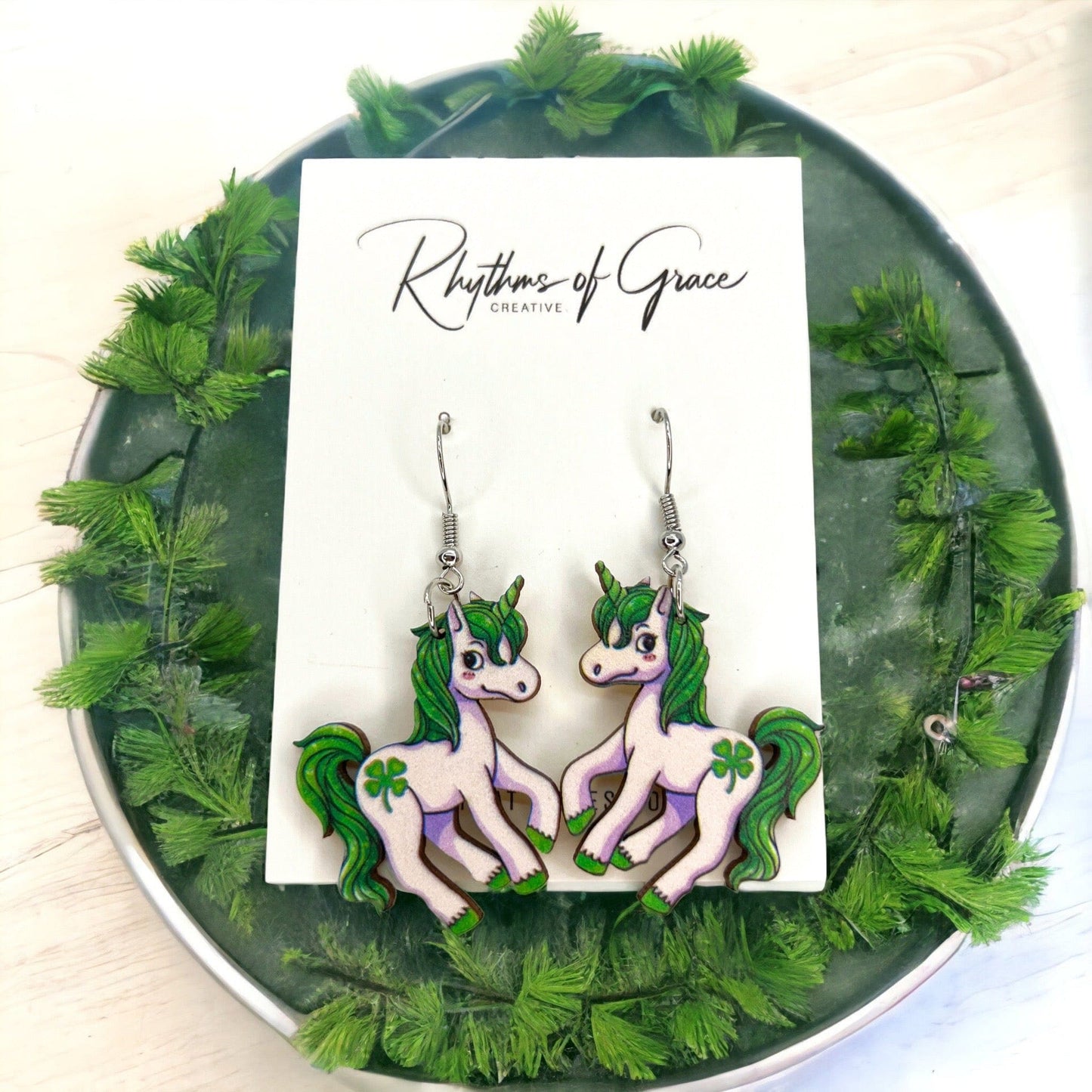 Bring on the Luck: Adorable St. Patrick's Day Unicorn Earrings! - Rhythms of Grace Creative