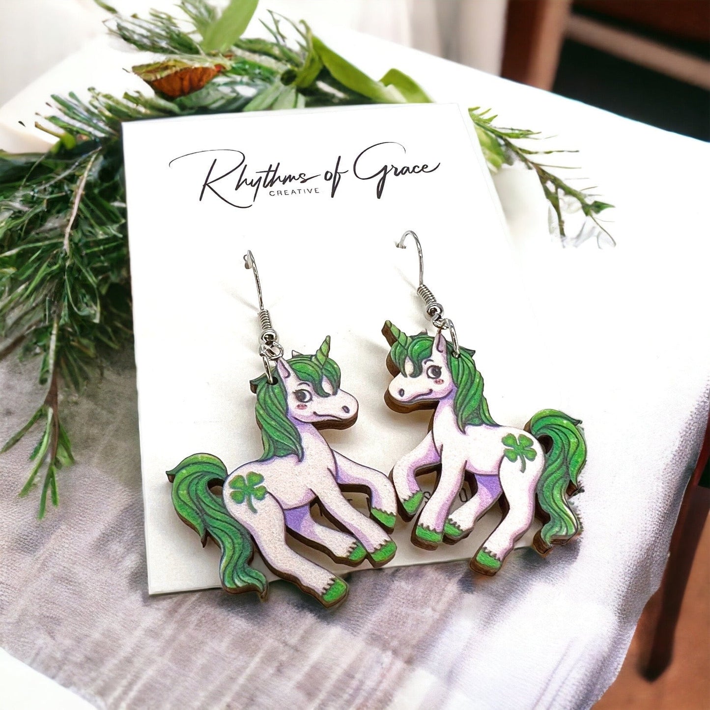 Bring on the Luck: Adorable St. Patrick's Day Unicorn Earrings! - Rhythms of Grace Creative