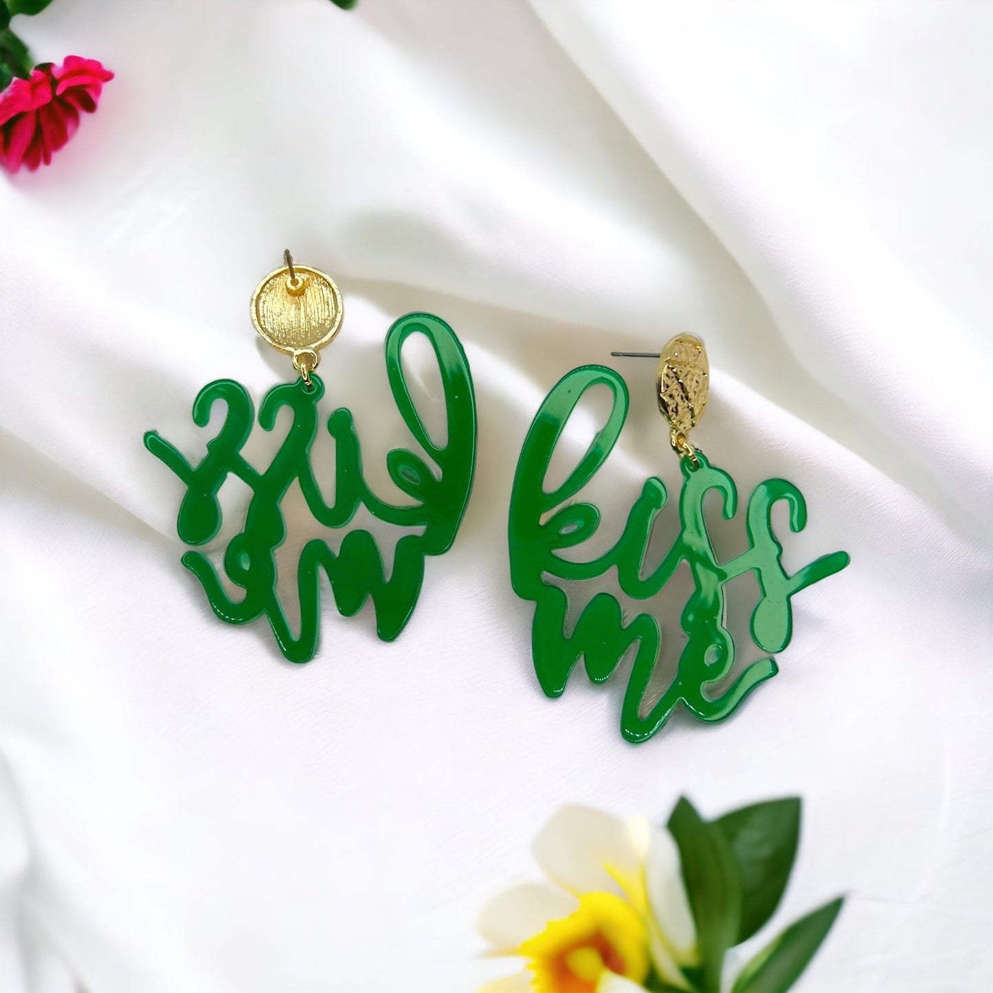 Kiss Me Earrings - Your Lucky Charm for St. Patrick's Day! ๐ - Rhythms of Grace Creative