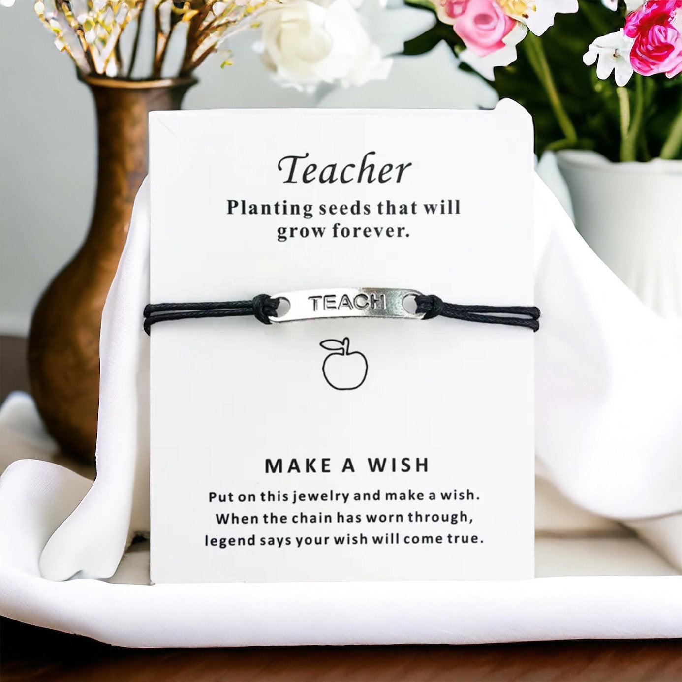Teacher Bracelet - Friendship Bracelet, Teacher Appreciation, Appreciation Gift, New Teacher, End of Year, 100 Days of School, Teaching