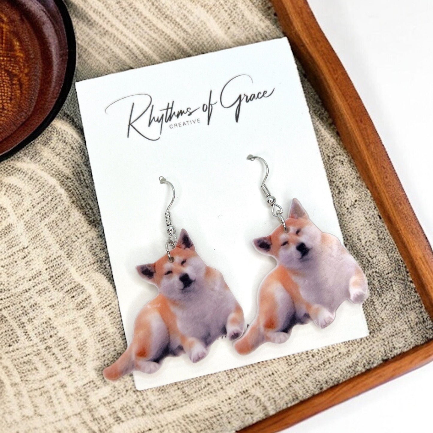 Shiba Inu Earrings - Japanese Akita, Dog Earrings, Dog Jewelry, Dog Mom, Japanese Shiba Inu, Dog Accessories, Furbaby, Shiba Inu Gift