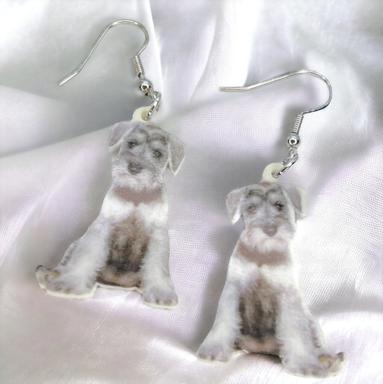 Schnauzer Earrings - Schnauzer Dog, Dog Earrings, Dog Jewelry, Dog Mom, Minature Schnauzer, Handmade Earrings, Schnauzer Gift, Grey Dog