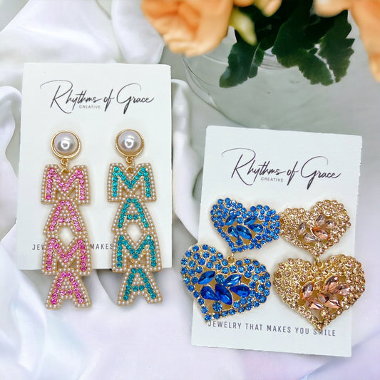 Gender Reveal Earrings - Baby Shower, New Mom, Mother’s Day, Mom Earrings, Momma Earrings, Mama Earrings, Team Pink, Team Blue, Pink or Blue
