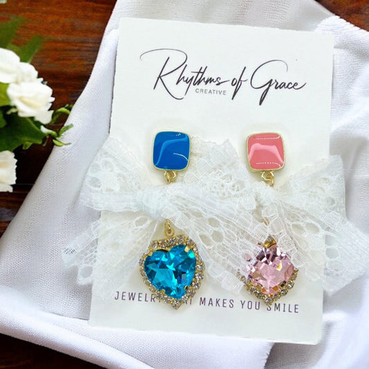 Gender Reveal Earrings - Baby Shower, New Mom, Mother’s Day, Mom Earrings, Momma Earrings, Mama Earrings, Team Pink, Team Blue, Pink or Blue