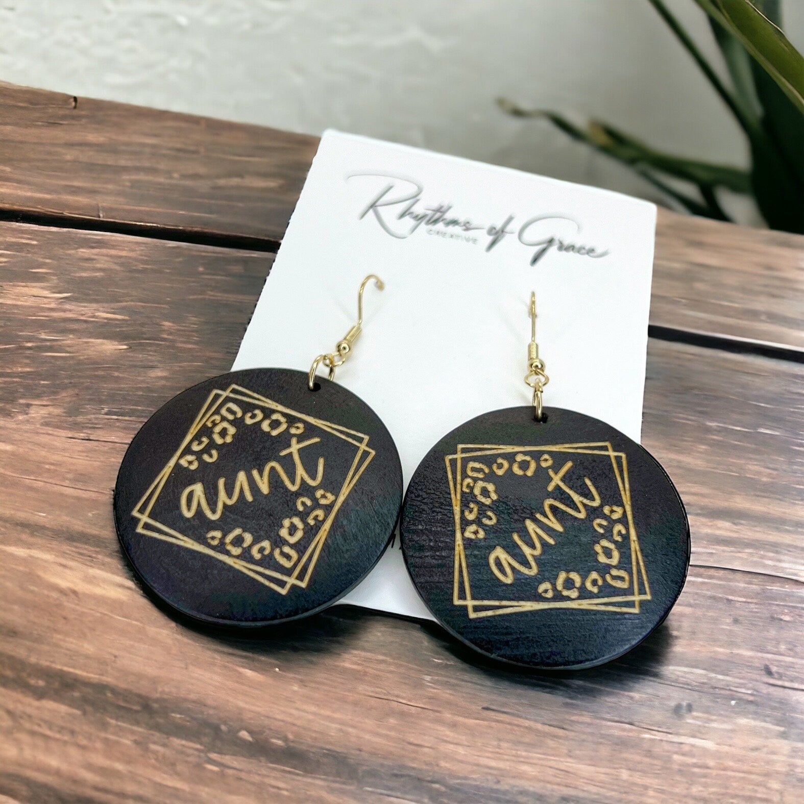 Aunt Earrings - Auntie Earrings, Aunt Gift, Aunt Accessories, Boho Chic, Aunt Life, Aunt Jewelry, Handmade Earrings, Handmade Jewelry